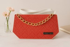 Embellished Velvet Sling Bag – Red Velvet Purse for Women, Elegant Evening Bag for Parties, Special Occasions, and Gifting