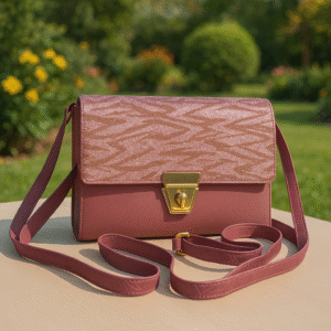 Elegant & Trendy Maroon Glitter Zebra Print Crossbody Bag for Women