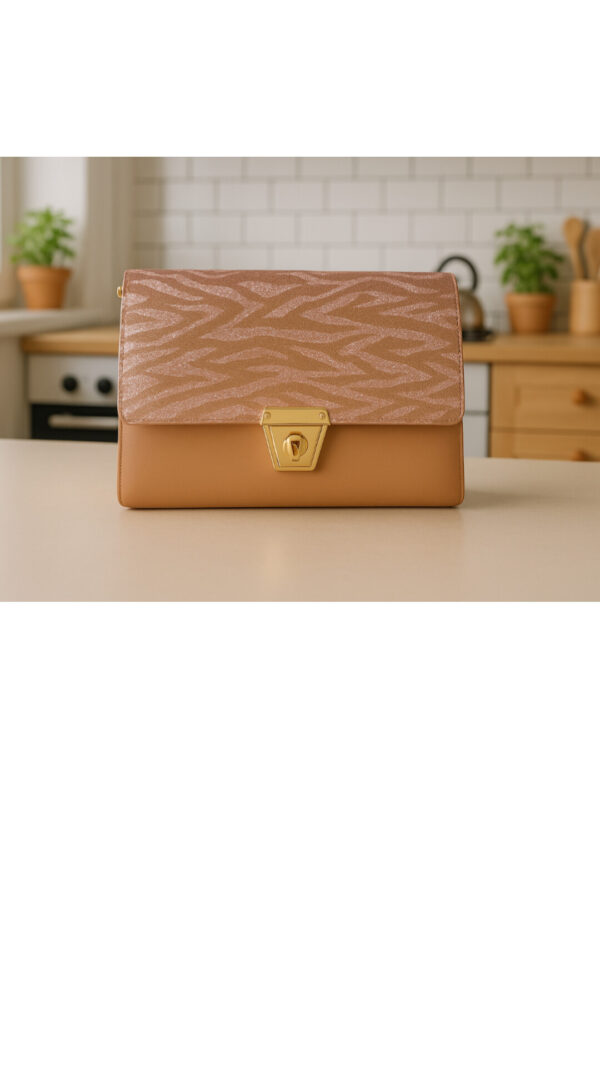Chic & Stylish Glitter Zebra Print Clutch Bag for Women (Free Size) - Image 2