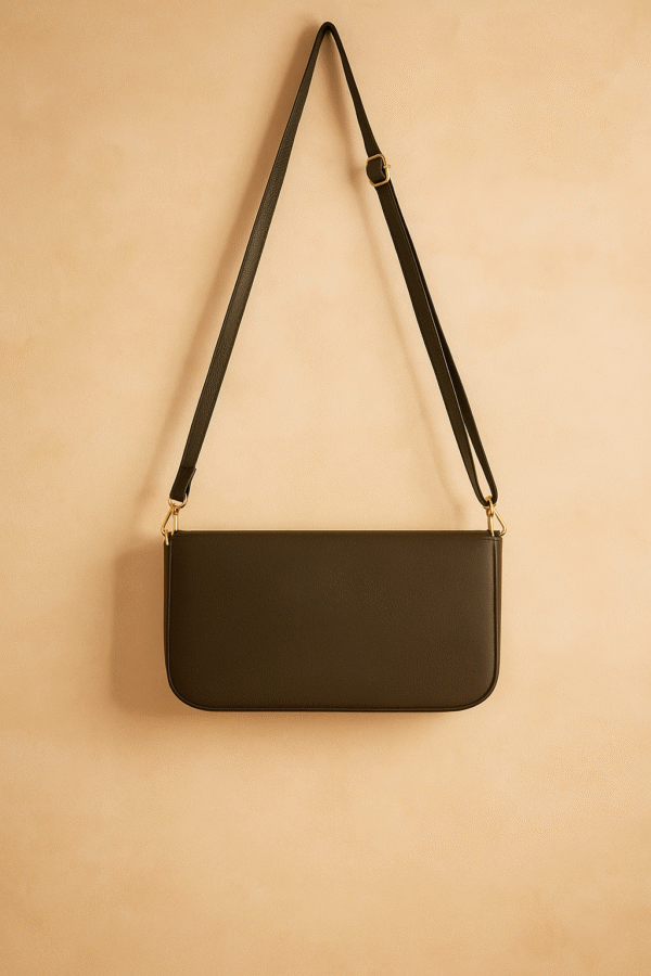 Elegant Black Floral Embroidered Sling Bag for Women - Image 3